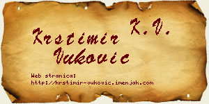 Krstimir Vuković vizit kartica